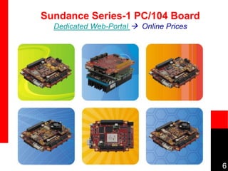 6
Sundance Series-1 PC/104 Board
Dedicated Web-Portal  Online Prices
 