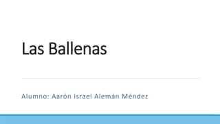Las Ballenas
Alumno: Aarón Israel Alemán Méndez
 