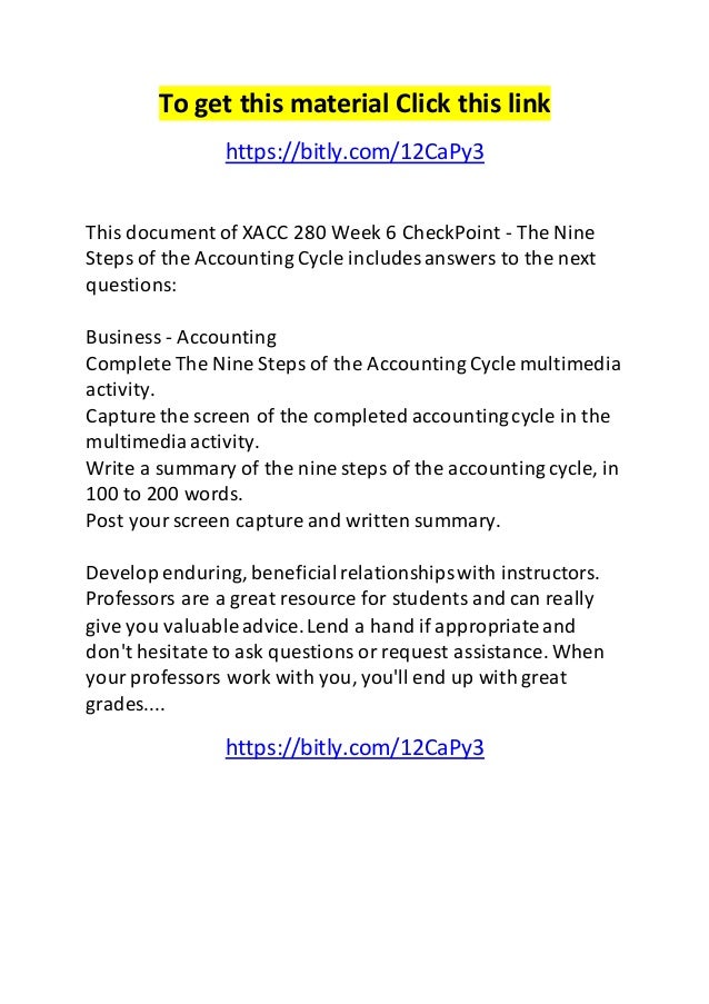 The nine steps of accounting cycle checkpoint essay 07 image