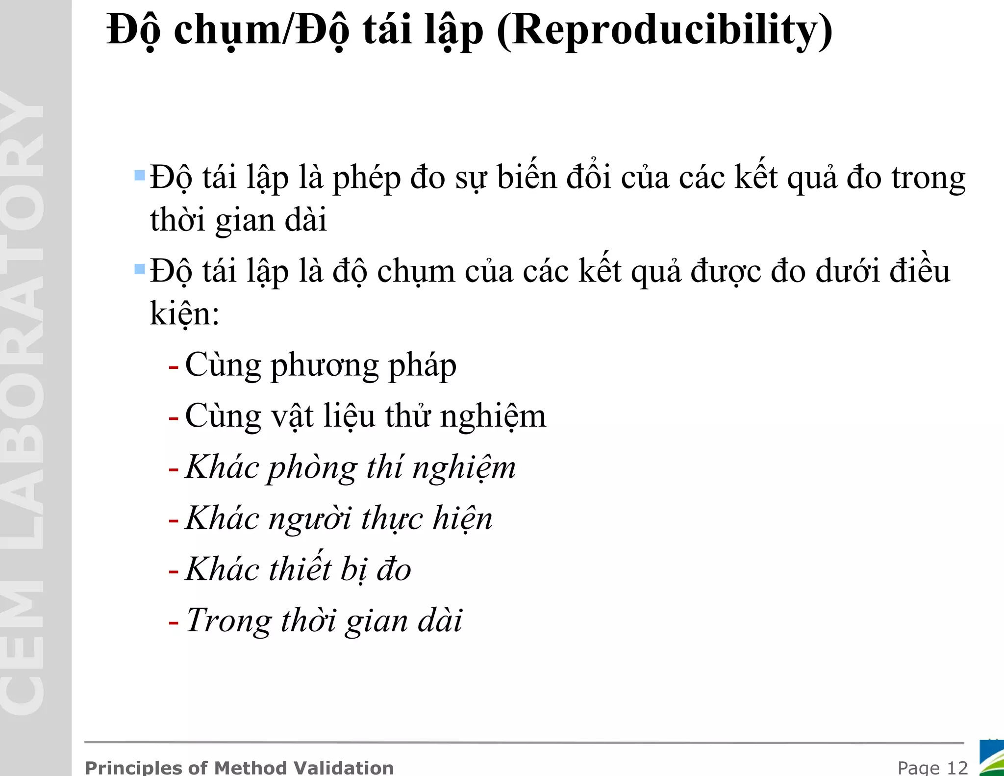 Xac nhan gia tri su dung cua phuong phap method validation | PDF