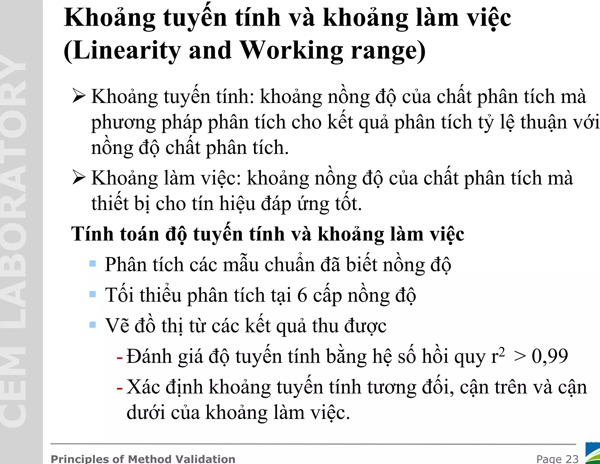 Xac nhan gia tri su dung cua phuong phap method validation | PDF