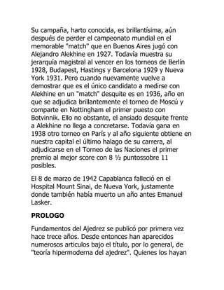 Livro Fundamentos Del Ajedrez de José Raúl Capablanca (Espanhol)