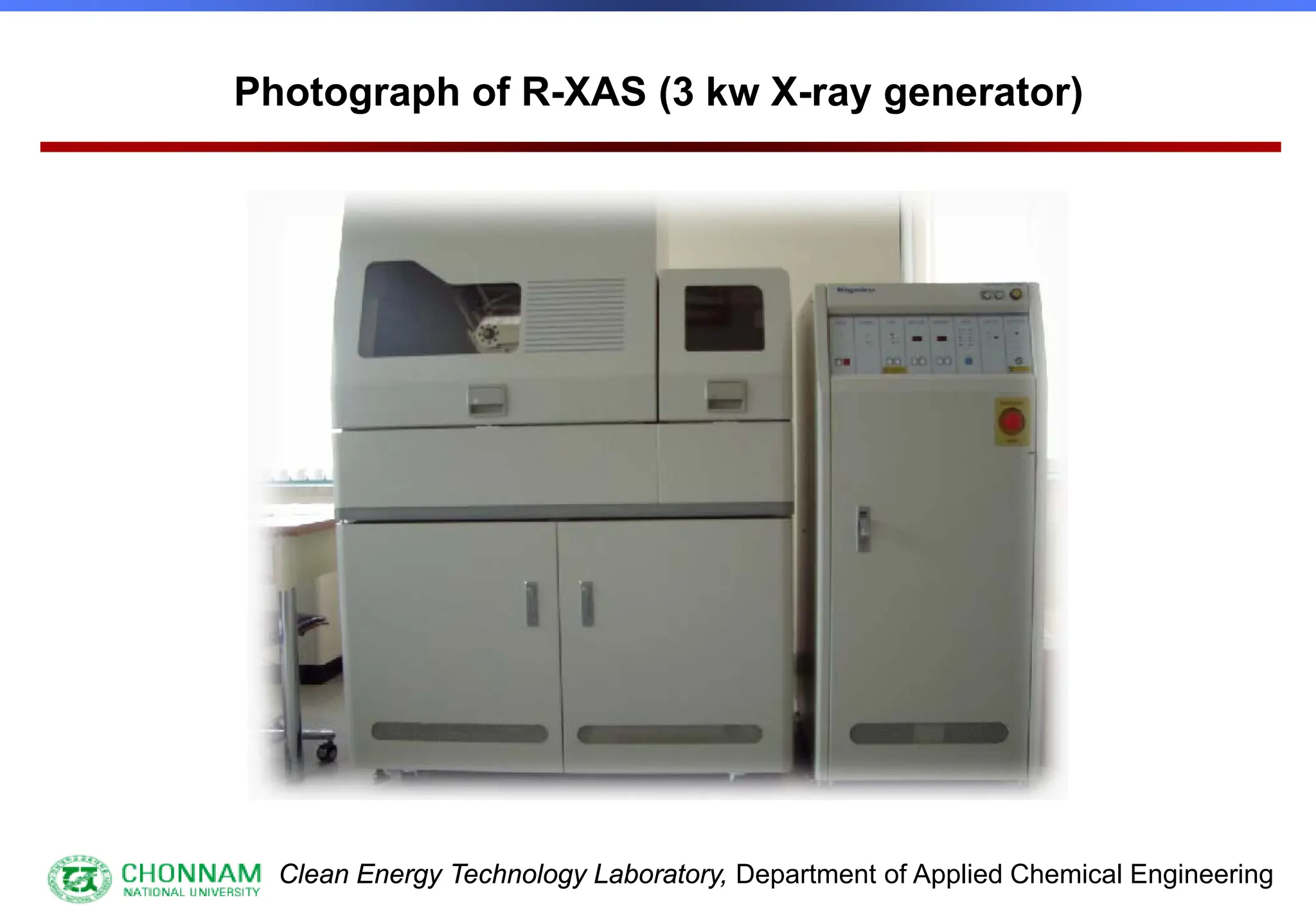Clean Energy Technology Laboratory, Department of Applied Chemical Engineering
Photograph of R-XAS (3 kw X-ray generator)
 
