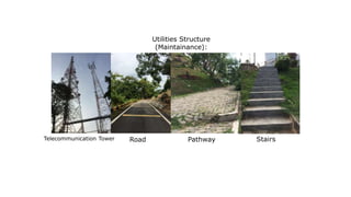 Telecommunication Tower Road Pathway
Utilities Structure
(Maintainance):
Stairs
 