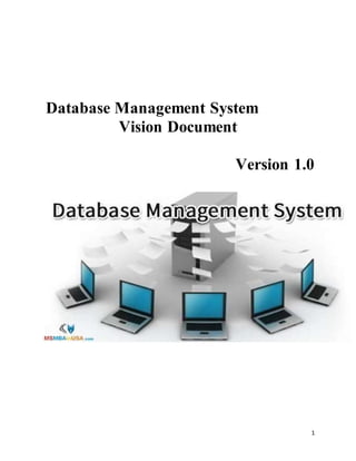 1
Database Management System
Vision Document
Version 1.0
 