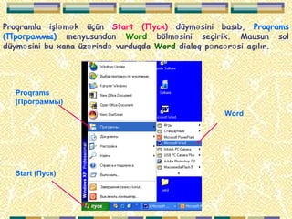 Ms Word Rasm Ms Word mətn redaktoru(Ugurlar) | PPT
