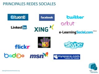 PRINCIPALES REDES SOCIALES




www.generacionesinteractivas.org
 
