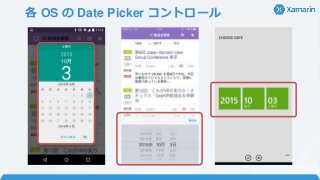 各 OS の Date Picker コントロール
 