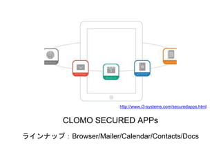 CLOMO SECURED APPs
ラインナップ：Browser/Mailer/Calendar/Contacts/Docs
http://www.i3-systems.com/securedapps.html
 