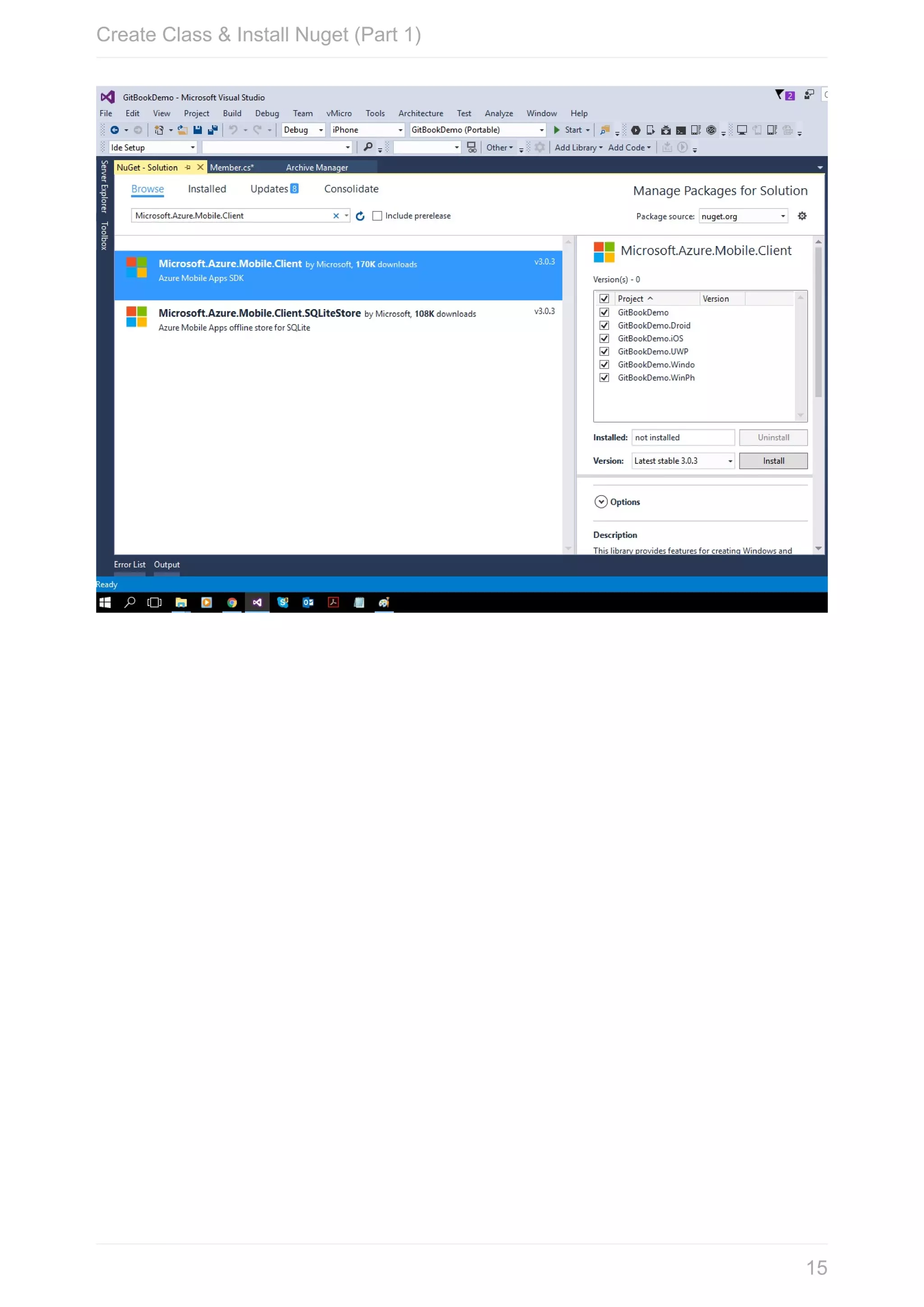 Create	Class	&	Install	Nuget	(Part	1) 15 