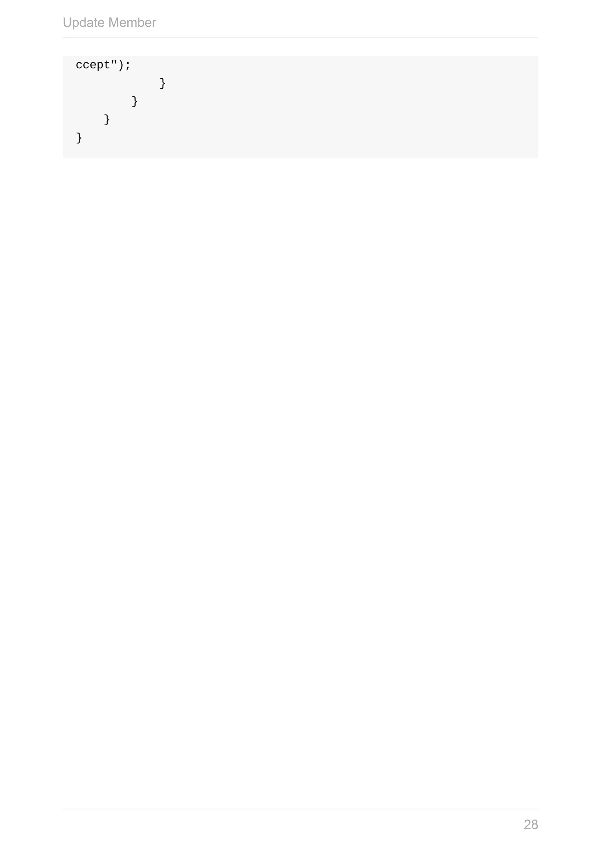 ccept");	}	}	} } Update	Member 28 