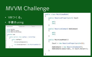 ? VMĤ롣
? ֕using
MVVM Challenge
 