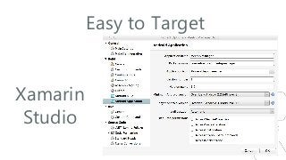 Easy to Target
Xamarin
Studio

 