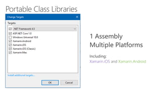 Xamarin.iOS Xamarin.Android
 
