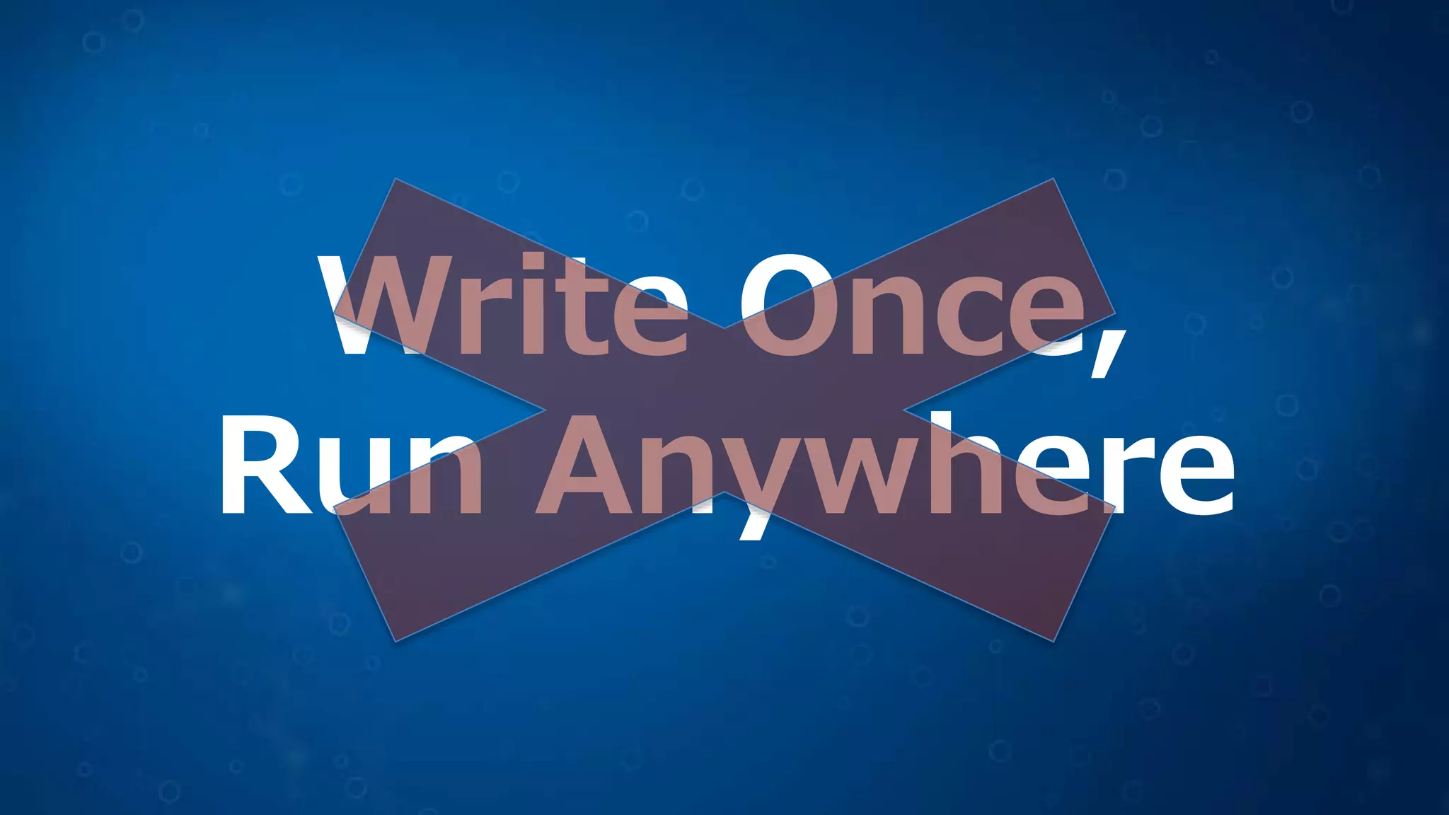 Write Once,
Run Anywhere
 
