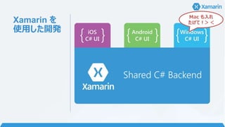 Xamarin を
使用した開発
Mac も入れ
たげて！＞＜
 