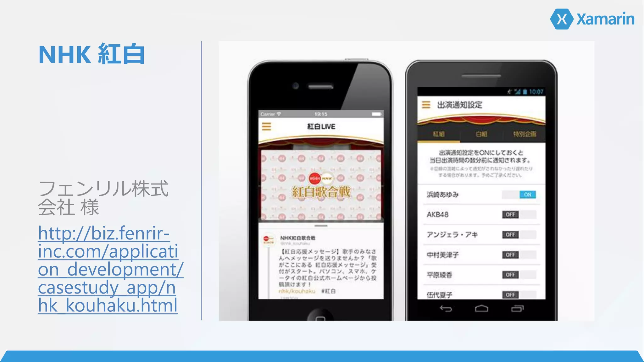 NHK 紅白
フェンリル株式
会社 様
http://biz.fenrir-
inc.com/applicati
on_development/
casestudy_app/n
hk_kouhaku.html
 