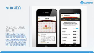 NHK 紅白
フェンリル株式
会社 様
http://biz.fenrir-
inc.com/applicati
on_development/
casestudy_app/n
hk_kouhaku.html
14
 