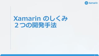 Xamarin のしくみ
２つの開発手法
8
 