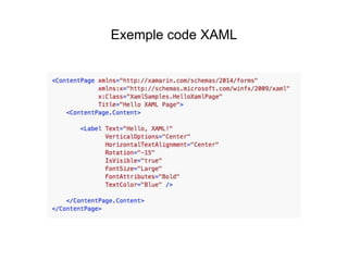 Exemple code XAML
 