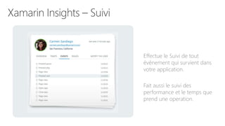 Effectue le Suivi de tout
événement qui survient dans
votre application.
Fait aussi le suivi des
performance et le temps que
prend une operation.
 