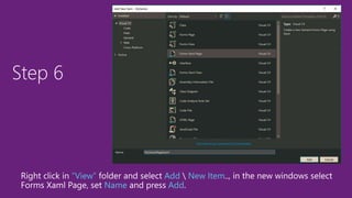 Step 6
“View” Add New Item
Name Add
 