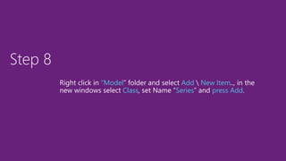 Step 8
“Model Add New Item
Class Series press Add
 