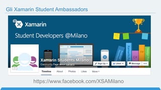 Gli speaker di oggi
Guido Magrin
Xamarin & Microsoft Student Partner
Xamarin Certified Developer
@GuidoMagrin
 