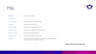 C#
Más
https://docs.microsoft.com
 