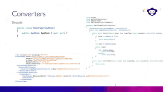 9
C#
Converters
Después
 