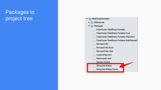 Packages in
project tree
 