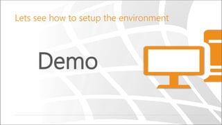 Demo
Lets see how to setup the environment
 