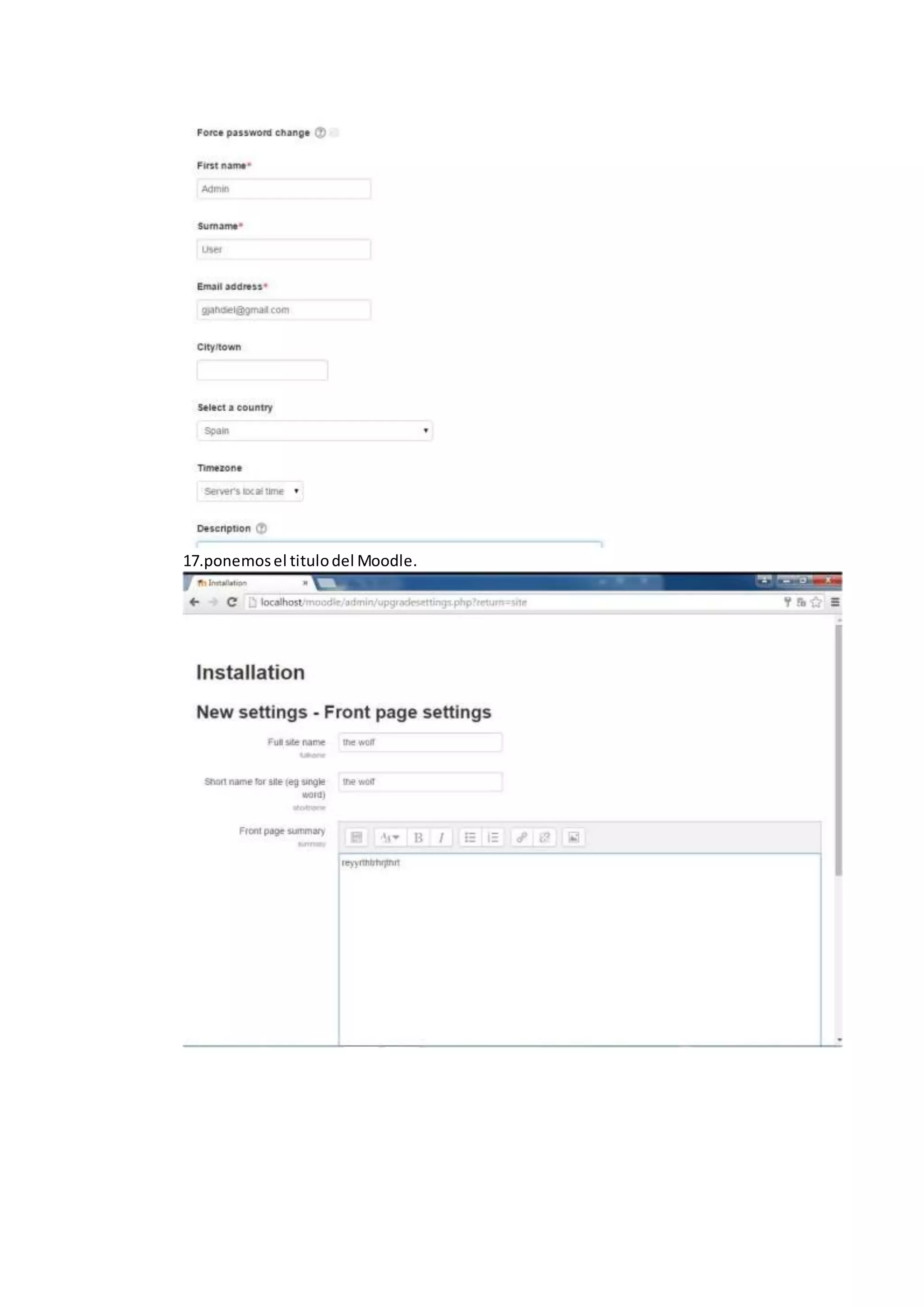 17.ponemosel titulodel Moodle.
 