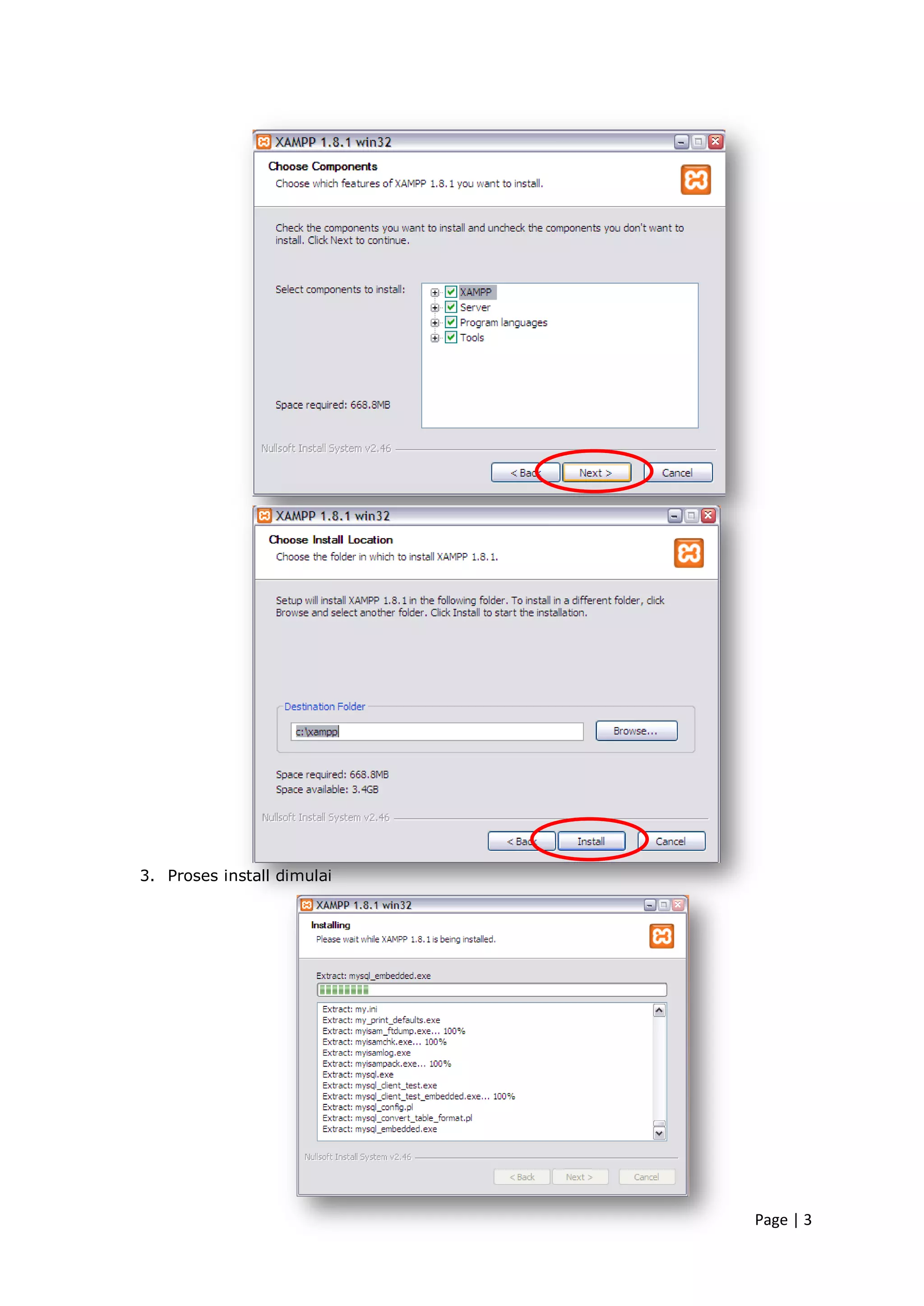 Page | 3
3. Proses install dimulai
 