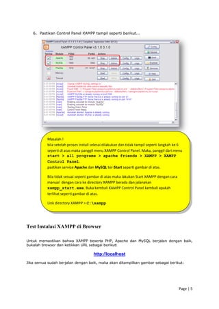 Panggil Mysql Xampp Untuk Pemula | PDF