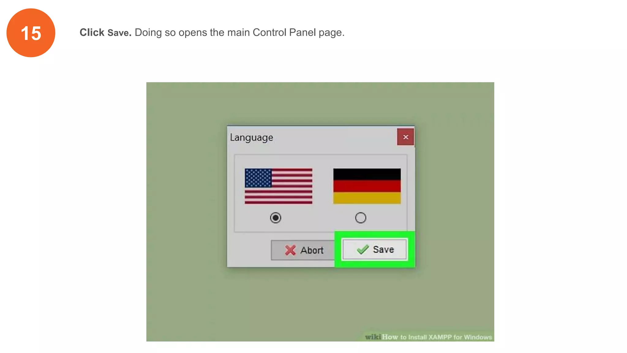 15 Click Save. Doing so opens the main Control Panel page.
 