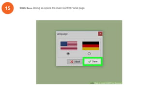 15 Click Save. Doing so opens the main Control Panel page.
 