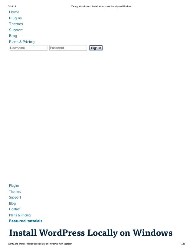 install wordpress locally for mac with xampp