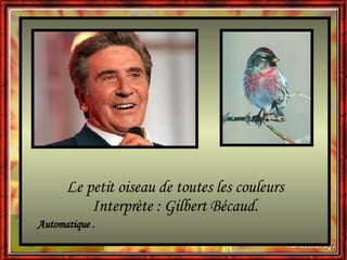 Le petit oiseau de toutes les couleurs Interprète : Gilbert Bécaud. Automatique . 
