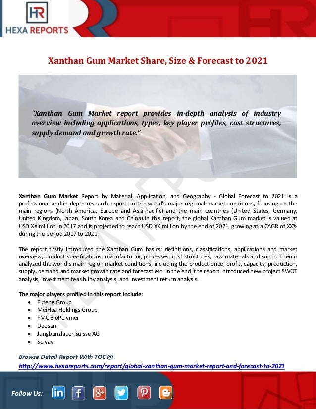 Xanthan Gum Market Share Size Amp Forecast To 2021 slideshare