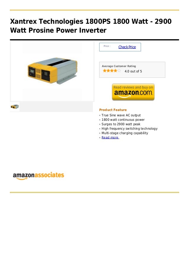 Xantrex technologies 1800 ps 1800 watt 2900 watt prosine power
