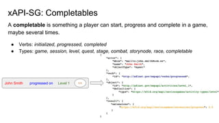 xAPI Application Profile for Serious Games | PPTX