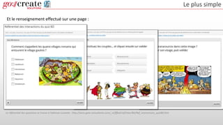 Le plus simple
Et le renseignement effectué sur une page :
Le référentiel des questions se trouve à l’adresse suivante : http://aero.gaia-consultants.com/_el/fffod/ref/inter/BD/Ref_interactions_quizBD.htm
 