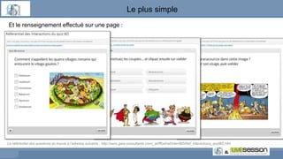 Le plus simple
Et le renseignement effectué sur une page :
Le référentiel des questions se trouve à l’adresse suivante : http://aero.gaia-consultants.com/_el/fffod/ref/inter/BD/Ref_interactions_quizBD.htm
 