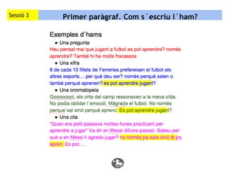 Sessió 3

Primer paràgraf. Com s´escriu l´ham?

 