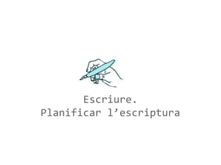 Escriure.
Planificar l’escriptura

 