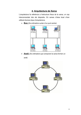4. Arquitectura de Xarxa
L’arquitectura fa referència a l’estructura física de la xarxa, un cop
interconnectats tots els d...