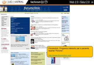 	Perquè participar-hi?Estar en contacte amb pacients amb la mateixa malaltia.Intercanviar informació sobre recursos (professionals, d’informació sobre la malaltia, aspectes relacionats amb la gestió de la malaltia en el dia a dia, etc.).Compartir l’experiència sobre la malaltia (suport emocional).25Xarxes socials de pacients