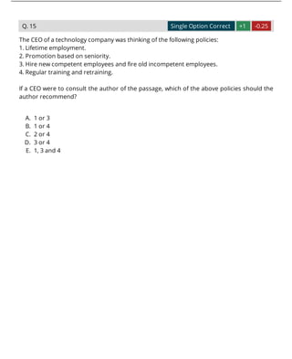 XAT 2017 Previous Year Question Paper | PDF