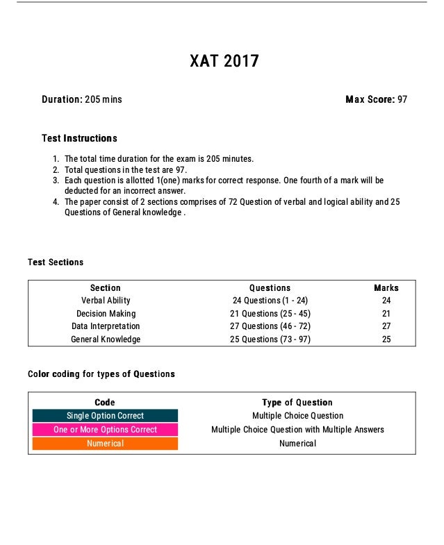 Xat 2017 Previous Year Question Paper
